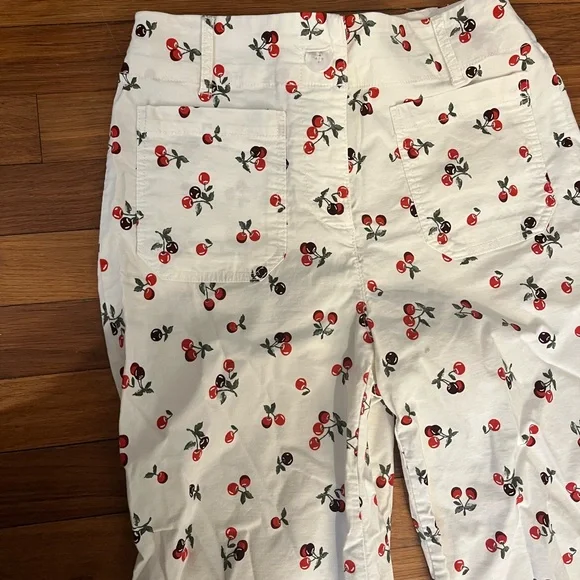 Nicole Miller Cherry Print Wide-Leg Pants - Picture 7 of 8